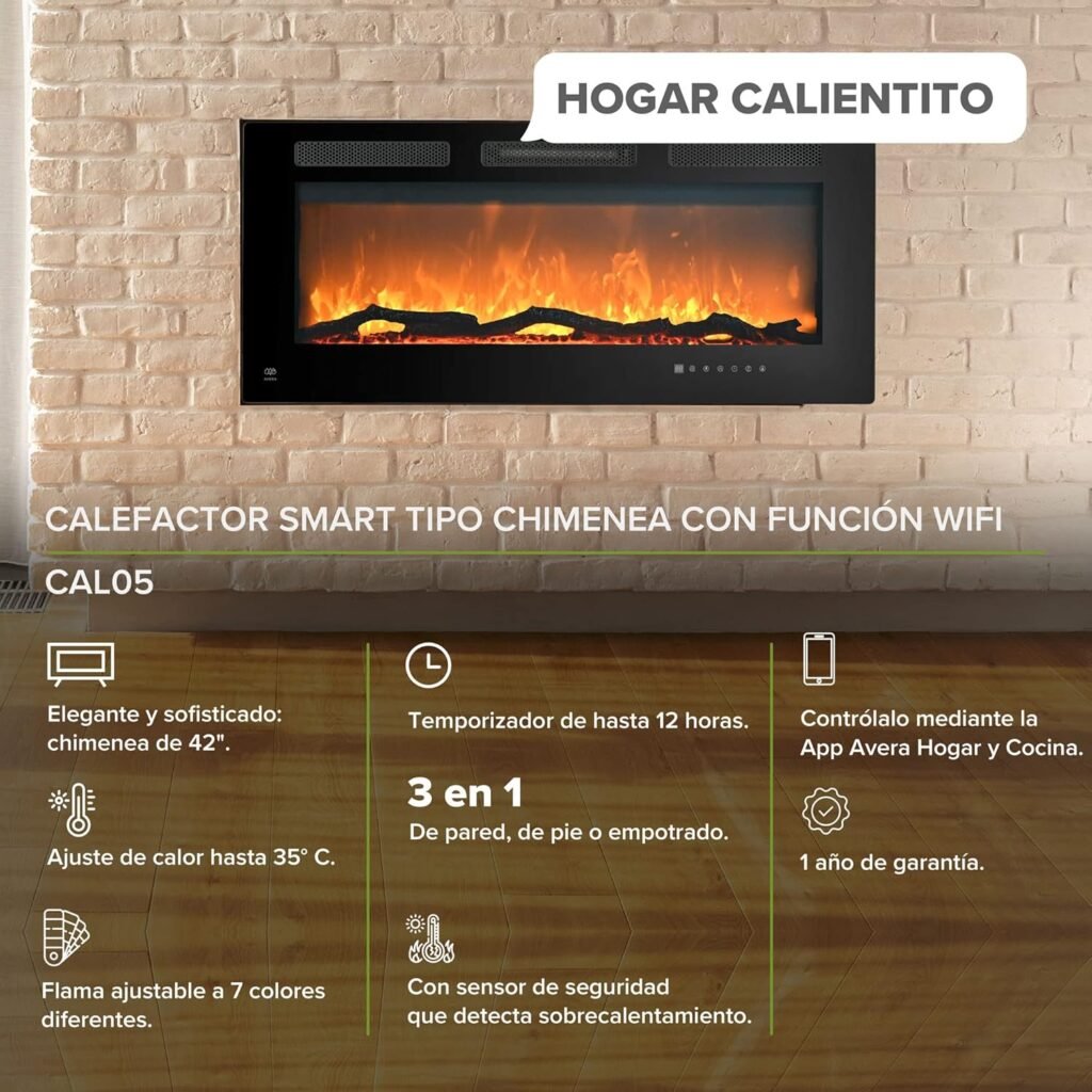 Chimenea Eléctrica para Sala 42” Avera