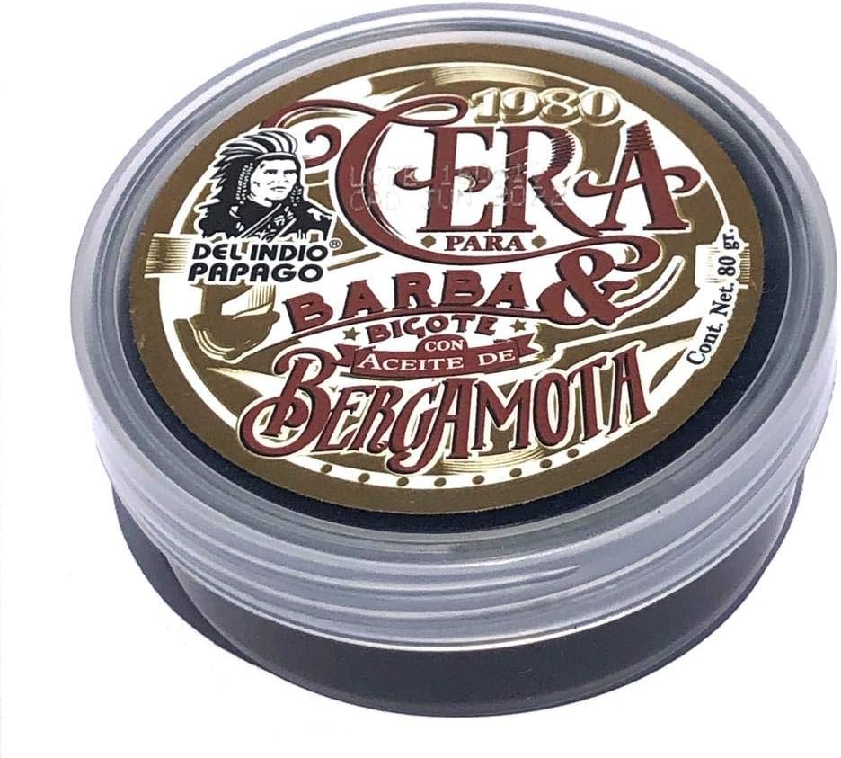 INDIO PAPAGO Cera para Barba y bigote con Aceite de Bergamota