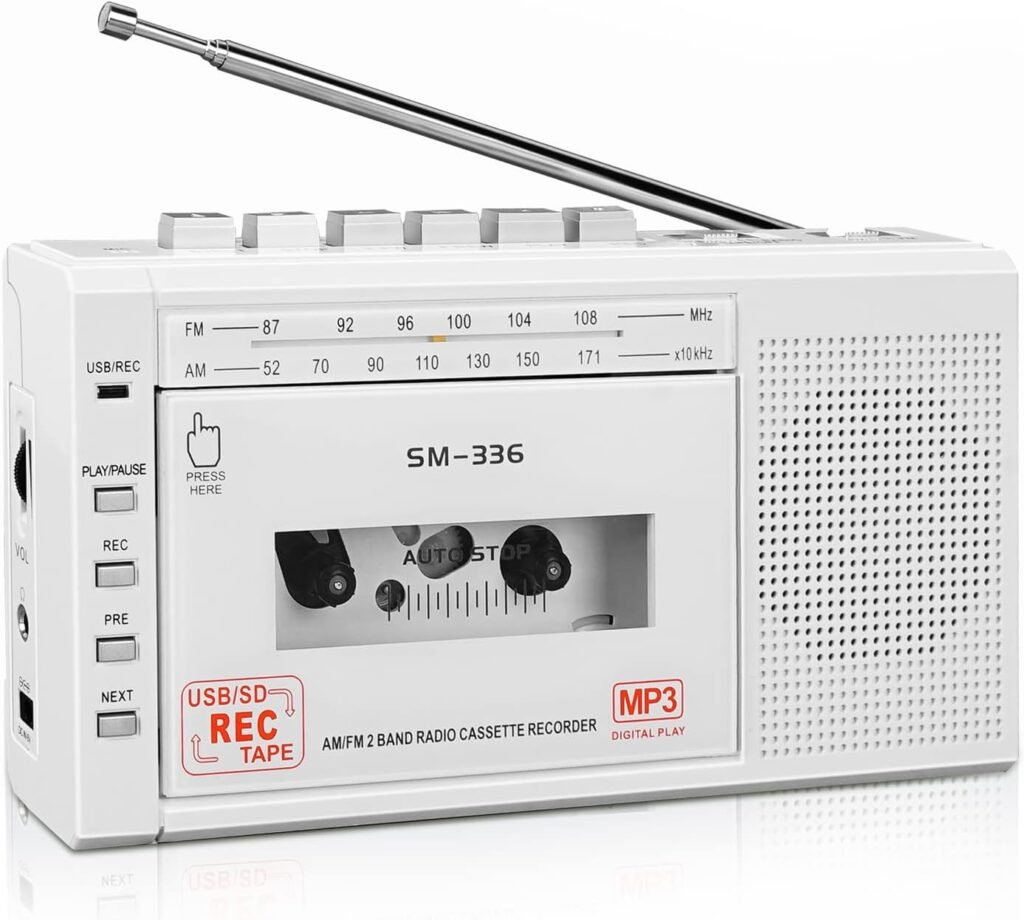 SEMIER - Reproductor de casete portátil, convertidor digital de casete a MP3